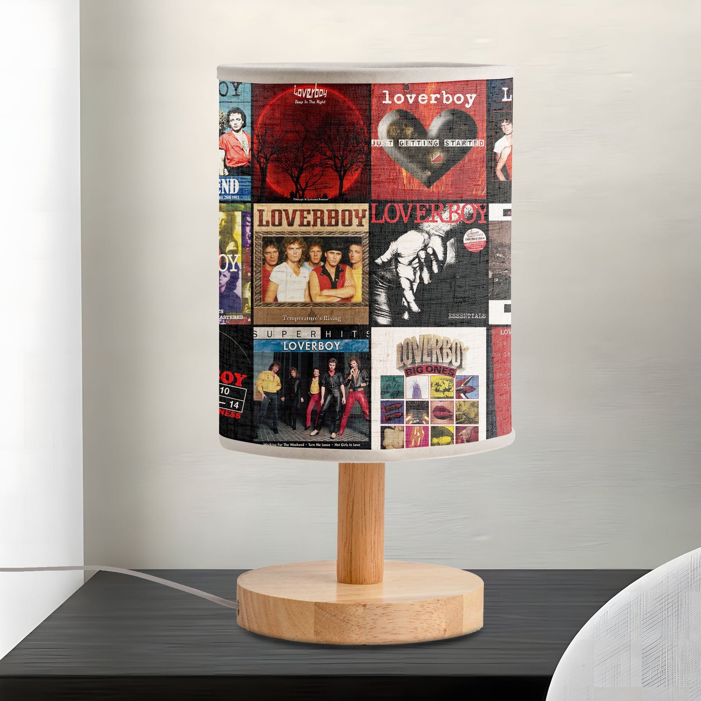 Loverboy Album Collage Lamp – Retro Rock Night Light for Music Lovers