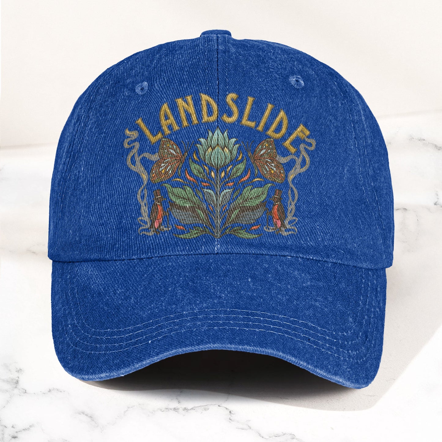 Fleetwood Mac Landslide Stevie Nicks Butterfly Floral Lyrics Music Merch Denim Cap – Retro Vintage Dad Cap Gift For Dad (With Box)