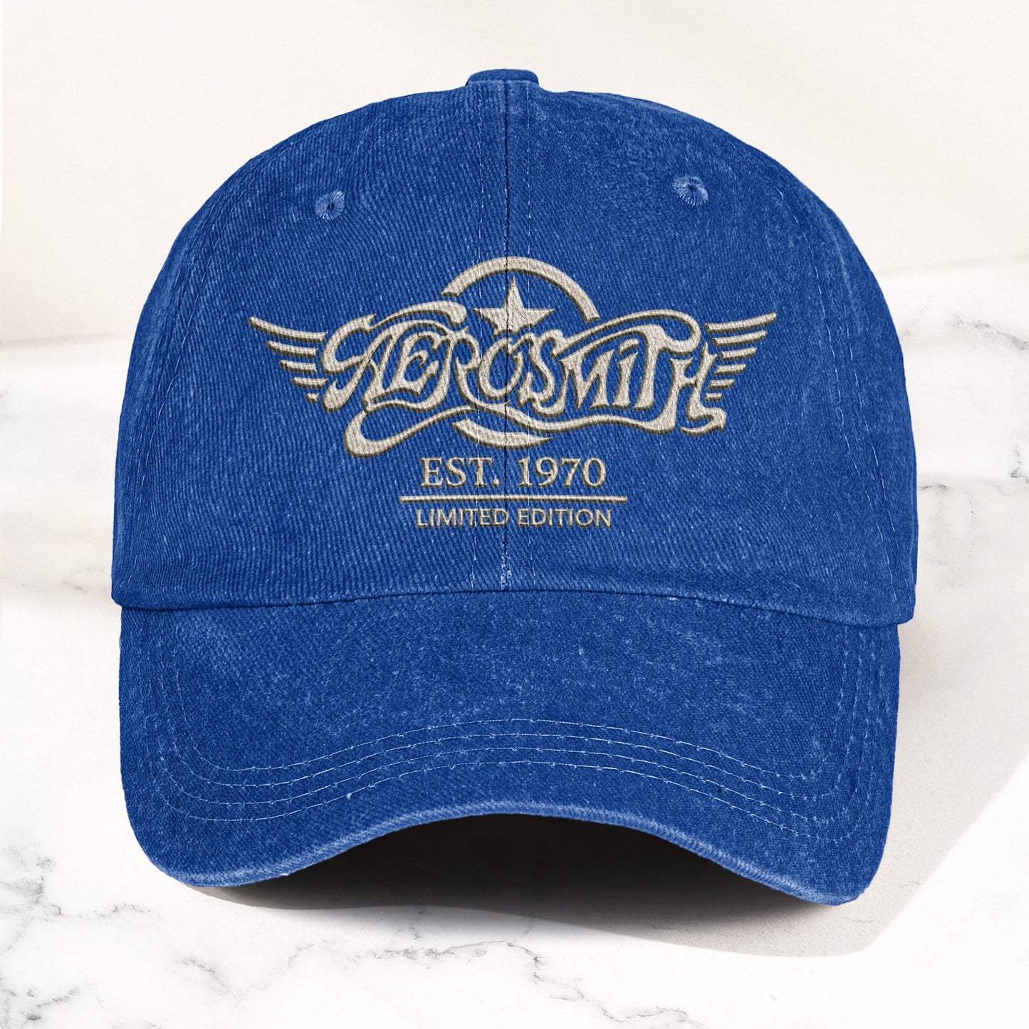 Aerosmith Est 1970 Limited Edition Denim Cap – Vintage Dad Cap Gift For Dad (With Box)