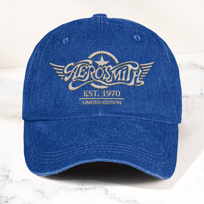 Aerosmith Est 1970 Limited Edition Denim Cap – Vintage Dad Cap Gift For Dad (With Box)