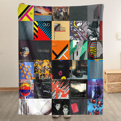 OMD Sherpa Blanket – Iconic Album Cover Collage Cozy Throw for Synth-Pop & New Wave Fans