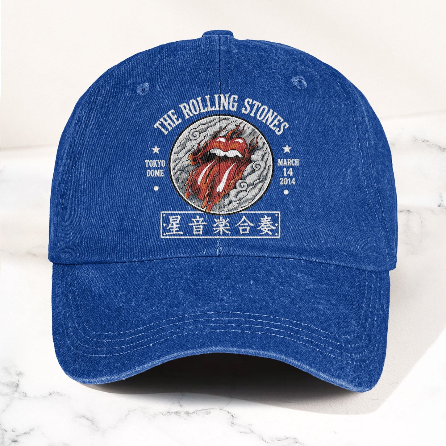 The Rolling Stones 2014 Tokyo Dome Concert Vintage Denim Cap – Retro Dad Cap (With Box)