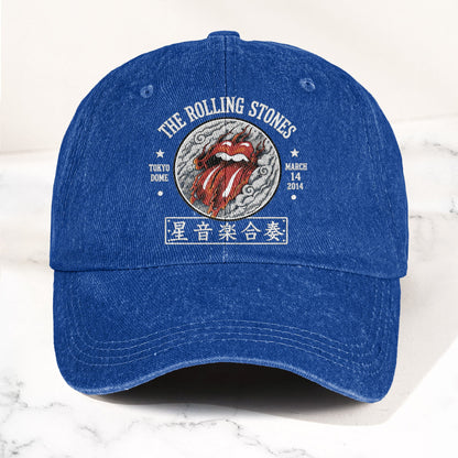 The Rolling Stones 2014 Tokyo Dome Concert Vintage Denim Cap – Retro Dad Cap (With Box)