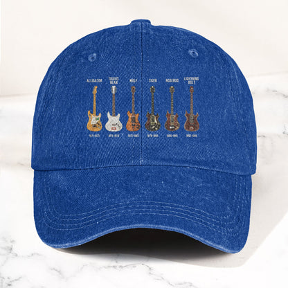 Jerry Garcia Famous Guitars Denim Cap – Vintage Music Grateful Dead Merch Gift for Dad (With Box)