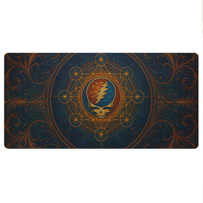 Grateful Dead Sacred Geometry Steal Your Face Desk Mat – Non-slip Office Gift Keyboard Pad Birthday Gift For Music Lovers