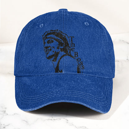 The Boss Bruce Springsteen Portrait Denim Cap – Retro Music Fan Merch Cap Gift For Dad (With Box)