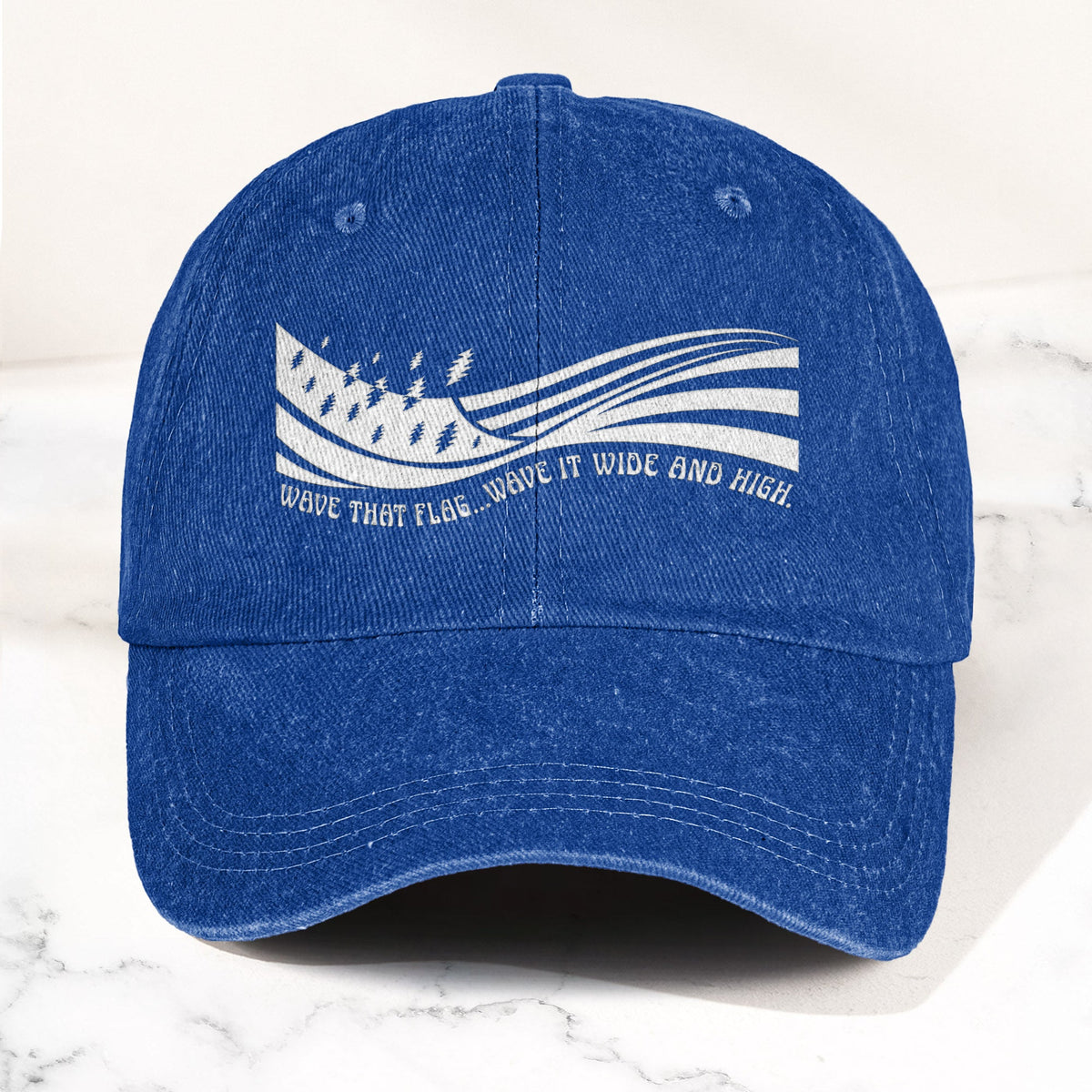 Grateful Dead Wave That Flag US Blues Denim Cap – Retro Vintage Dad Cap Gift For Dad (With Box)