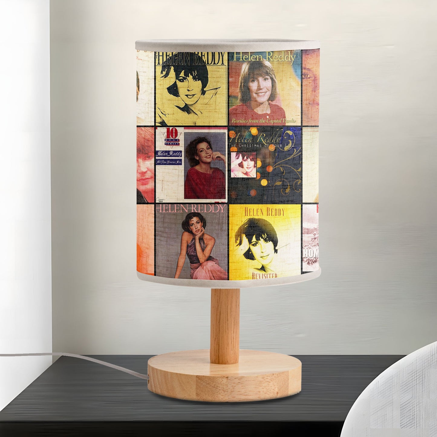 Helen Reddy Albums Fabric Lamp – The Voice of Empowerment and Grace