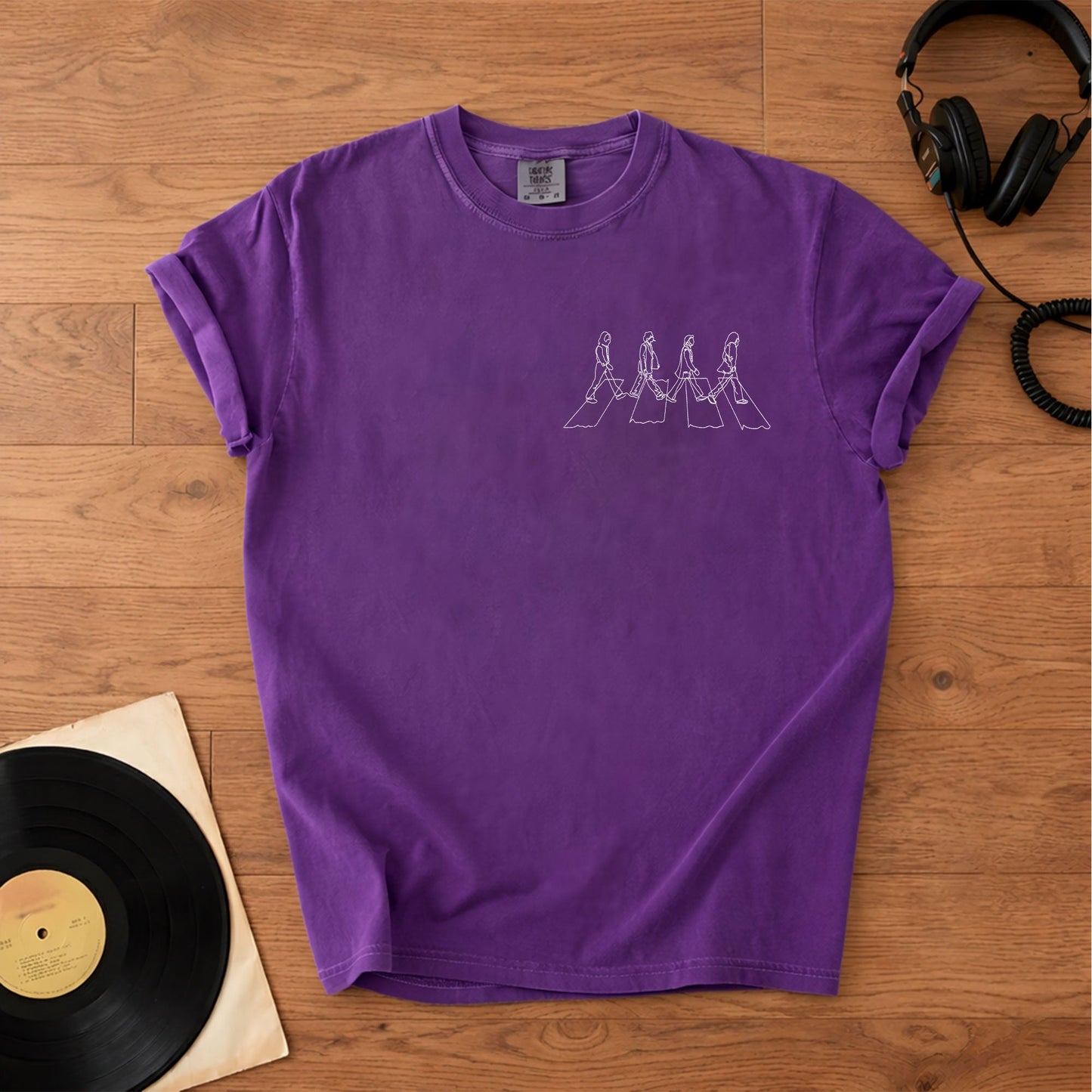 The Beatles-Inspired Abbey Road Embroidered 2D T-Shirt – Retro Music Band Merch Tee