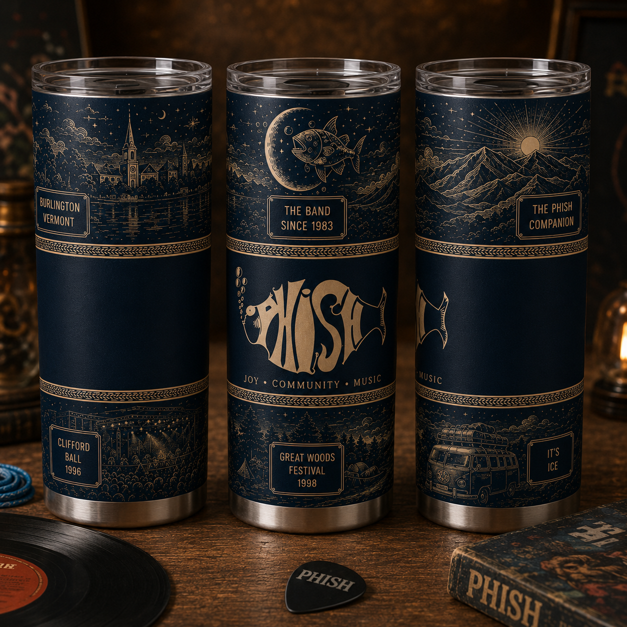 Phish 20oz Stainless Steel Tumbler – Vintage Jam Band Travel Mug for Phans