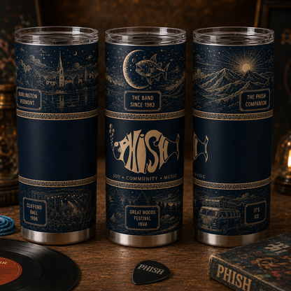 Phish 20oz Stainless Steel Tumbler – Vintage Jam Band Travel Mug for Phans