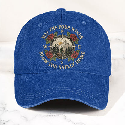 Grateful Dead Franklin's Tower May The Four Winds Blow You Safely Home Hiking Lyrics Denim Cap – Retro Vintage Dad Cap Gift For Dad (With Box)