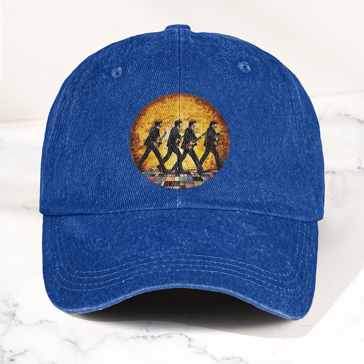 The Beatles Retro Crossing Album Art Sun Catcher Denim Cap – Iconic Album Design ( With BOX)