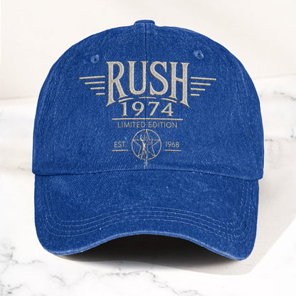 Rush 1974 Starman Logo Denim Cap – Vintage Dad Cap Gift For Dad (With Box)