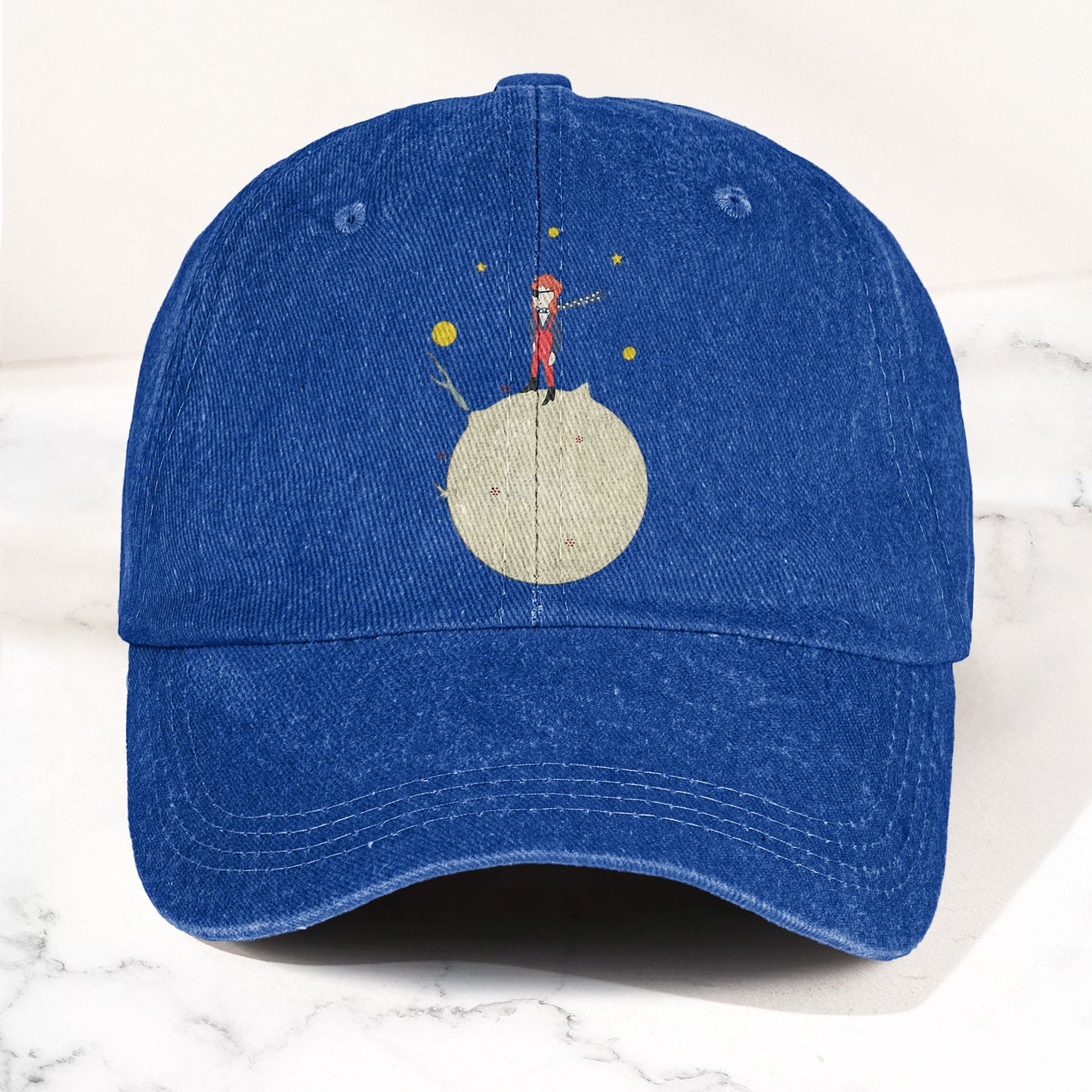 Ziggy Stardust Denim Dad Cap – Retro David Bowie Merch Design (With BOX)