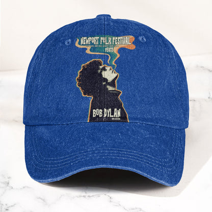 Bob Dylan Newport Folk Festival 1965 Goes Electric Vintage Graphic Denim Cap – Retro Vintage Dad Cap Gift For Dad (With Box)