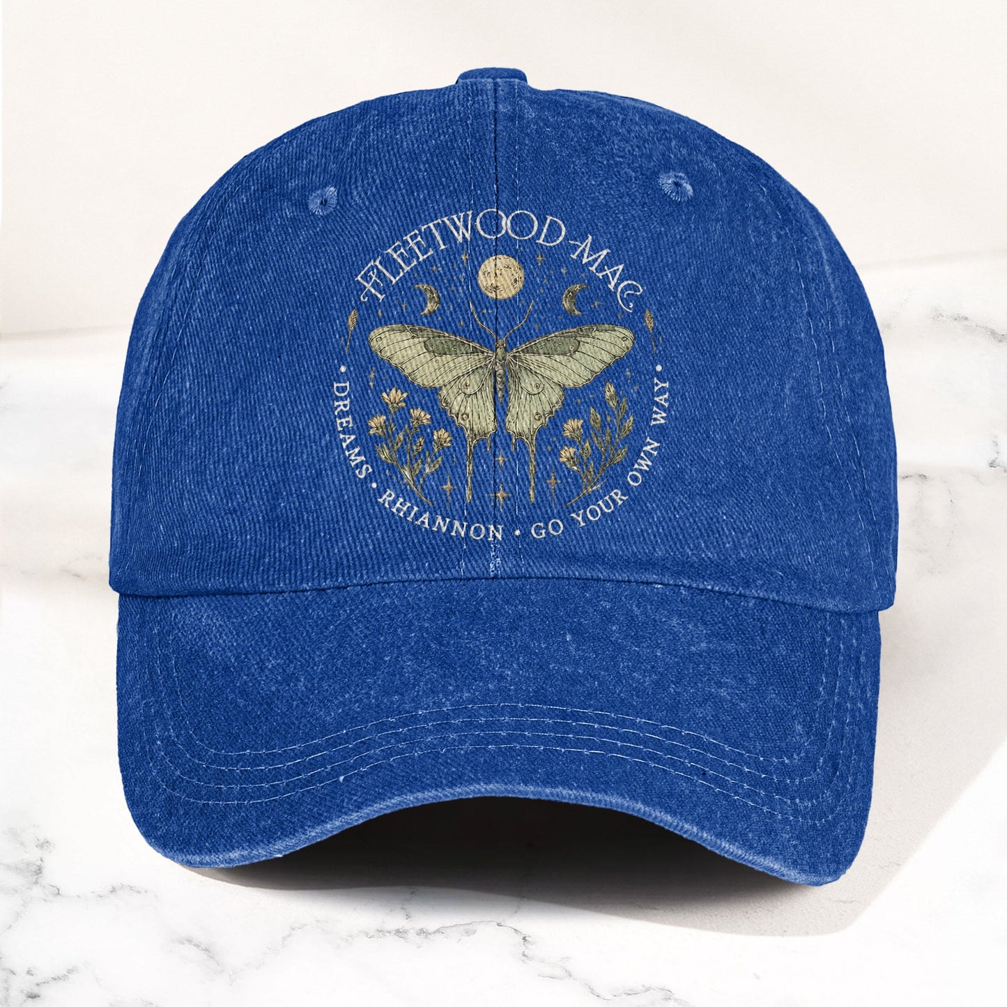 Fleetwood Mac Butterfly Mystical Graphic Vintage Denim Cap – Retro Dad Cap (With Box)
