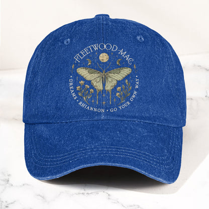 Fleetwood Mac Butterfly Mystical Graphic Vintage Denim Cap – Retro Dad Cap (With Box)
