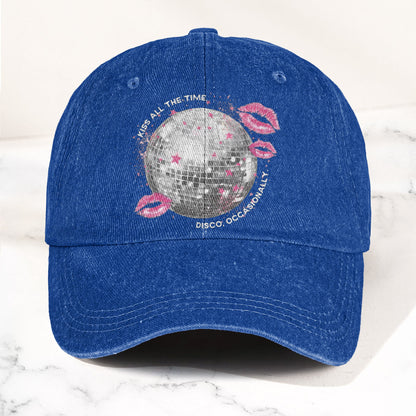 Harry Styles Kiss All The Time Disco, Occasionally Denim Cap – Retro Vintage Dad Cap Gift For Dad (With Box)