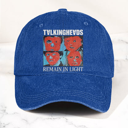 Talking Heads Remain in Light Punk Rock Denim Cap – Retro Music Fan Concert Cap Gift For Dad Father's Day (With Box)