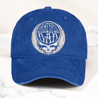 Grateful Dead Hat Steal Your Face Skull Denim Cap – Retro Vintage Dad Cap Gift For Dad (With Box)