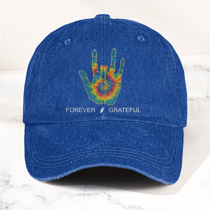 Jerry Garcia Handprint Tie Dye Denim Cap – Retro Music Grateful Dead Cap Gift For Dad (With Box)