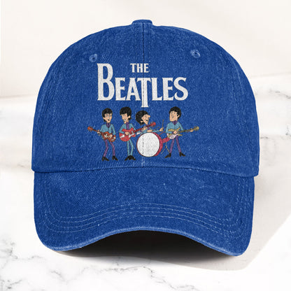 The Beatles Fab Four Cartoon Denim Cap – Retro Vintage Dad Cap Gift For Dad (With Box)