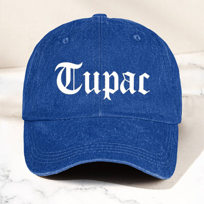 2Pac Denim Dad Cap – Classic Old English Logo Design ( With BOX)