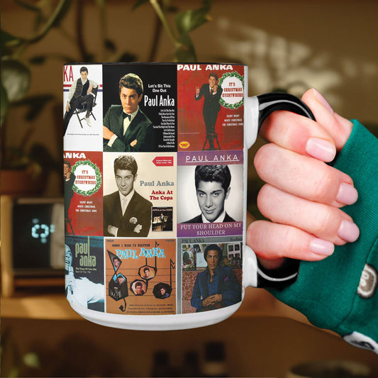 Paul Anka Accent Mug – Golden-Era Classics Album Collage Gift