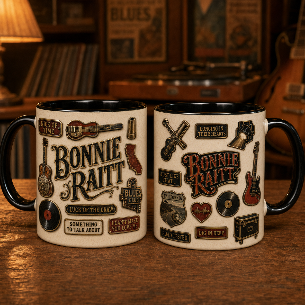 Bonnie Raitt Ceramic Mug – I Can't Make You Love Me Vintage Ceramic Coffee Cup