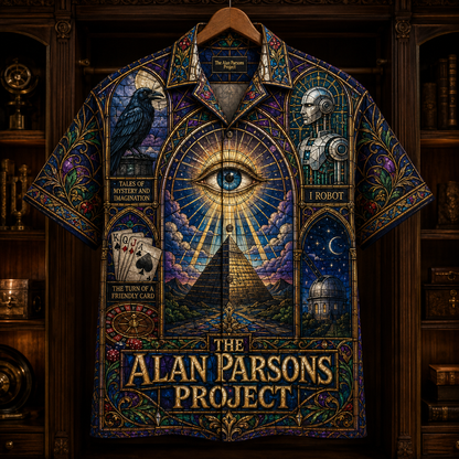 The Alan Parsons Project Hawaiian Shirt - Stained Glass Progressive Rock AOP Button-Up Shirt