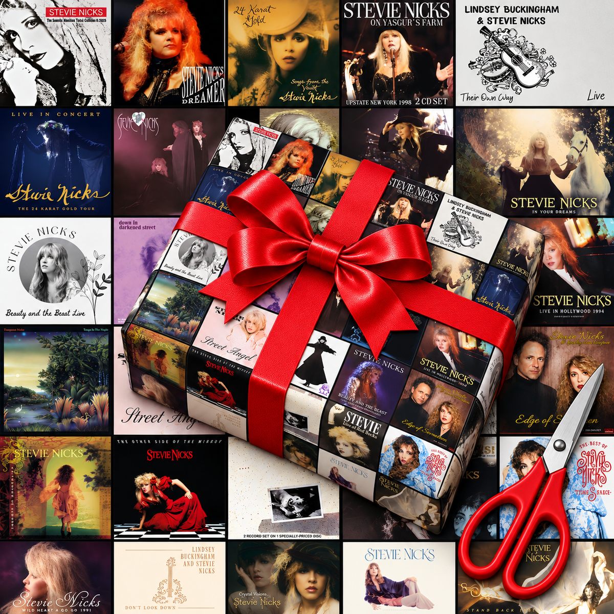 Stevie Nicks Album Cover Wrapping Paper Roll – Fleetwood Mac Inspired Music Gift Wrap, Vintage Rock Christmas Wrapping Paper for Fans