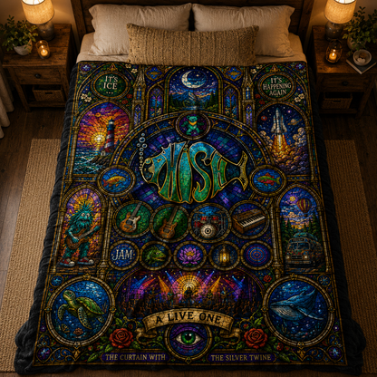 Phish Band Sherpa Blanket – A Live One Stained Glass Throw Blanket