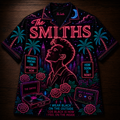 The Smiths Hawaiian Shirt - Unisex Neon Light Rose Morrissey Button Up