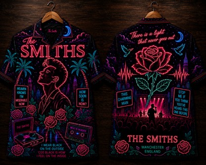 The Smiths Hawaiian Shirt - Unisex Neon Light Rose Morrissey Button Up
