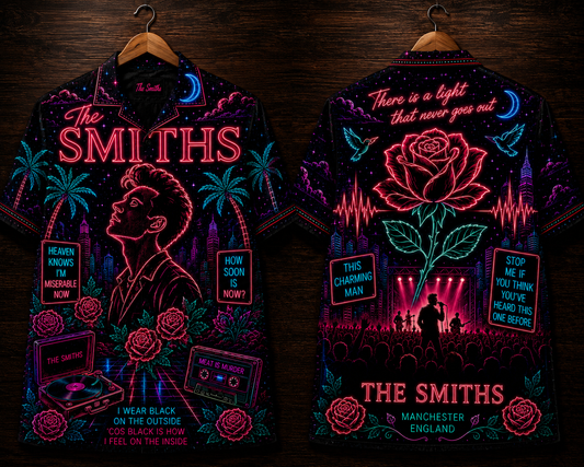 The Smiths Hawaiian Shirt - Unisex Neon Light Rose Morrissey Button Up