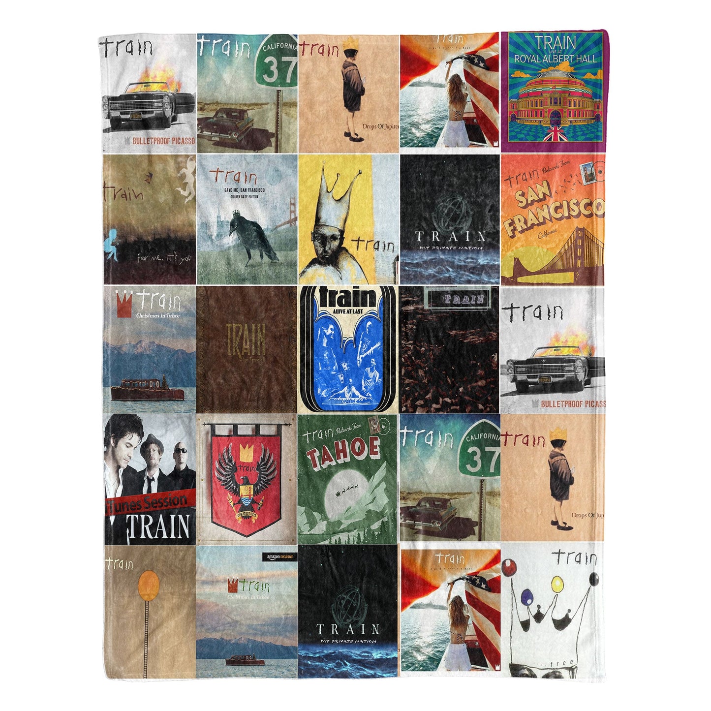 Train Sherpa Blanket – A Cozy Album Art Collection for True Fans