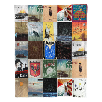 Train Sherpa Blanket – A Cozy Album Art Collection for True Fans
