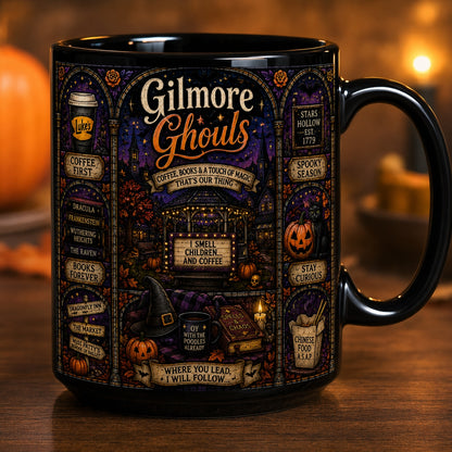 Gilmore Ghouls Mug – Stained Glass Stars Hollow Autumn Halloween Ceramic Coffee Cup