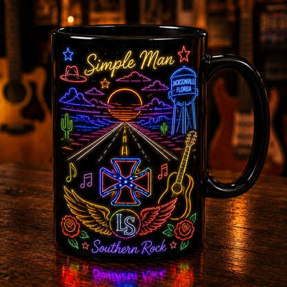 Lynyrd Skynyrd Neon Sign Mug – Free Bird Simple Man Southern Rock Coffee Cup