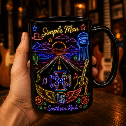 Lynyrd Skynyrd Neon Sign Mug – Free Bird Simple Man Southern Rock Coffee Cup