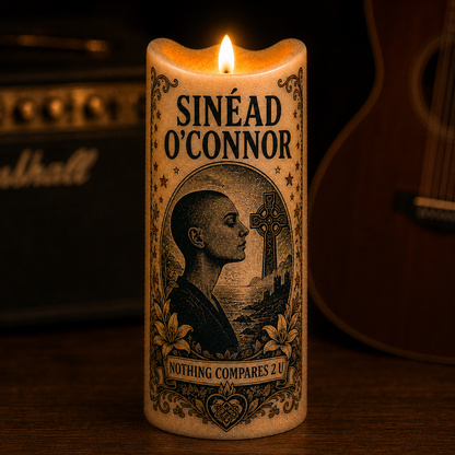 Sinéad O'Connor Nothing Compares 2 U Flameless LED Candle, Irish Music Inspired LED Candle, Battery Operated Candle, Music Lover Gift, Sinéad O'Connor Home Decor