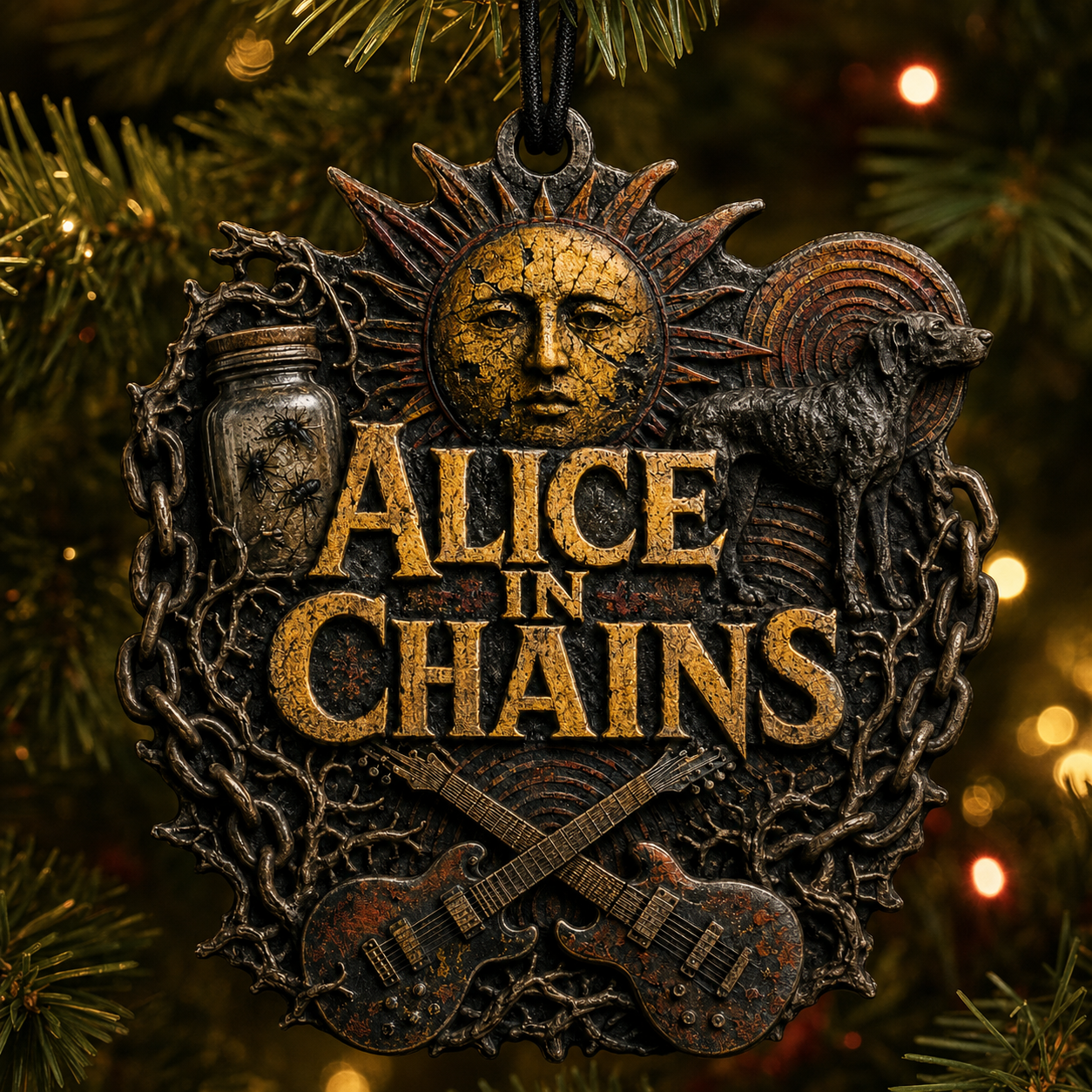 Alice in Chains High-Definition 3D Print Ornament – Dark Grunge Rock Gift for Fans