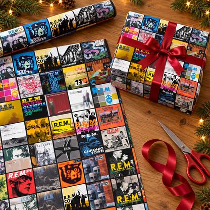 R.E.M. Album Cover Wrapping Paper Roll – Alternative Rock Music Gift Wrap, Vintage Album Collage Christmas Wrapping Paper for R.E.M. Fans