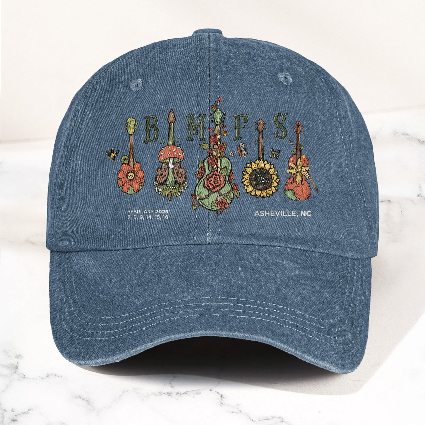 Billy Strings BMFS Asheville NC Concert Graphic Music Merch Denim Cap – Retro Vintage Dad Cap Gift For Dad (With Box)