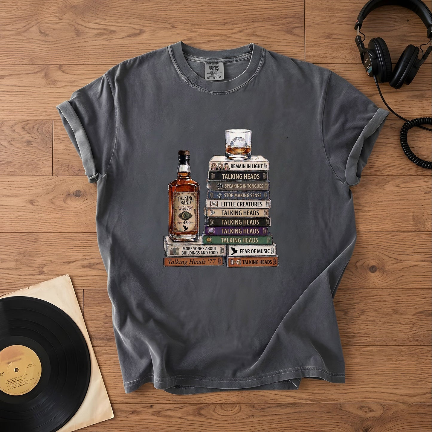 Talking Heads Band Cassette Album Collection Vintage T-Shirt – Retro Rock Music Talking Heads Merch Tee