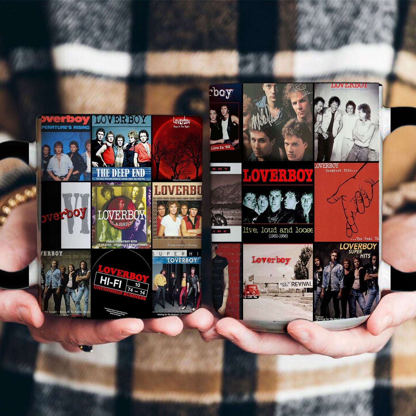 Loverboy Accent Mug – Retro Rock Album Collage Gift