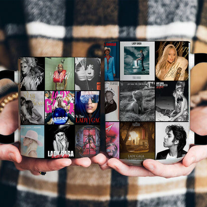 Lady Gaga Accent Mug – Pop Icon Album Cover Collage Gift