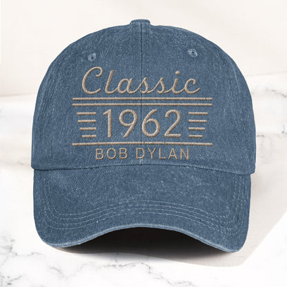 Bob Dylan Classic 1962 Est Folk Rock Music Merch Denim Cap – Retro Vintage Dad Cap Gift For Dad (With Box)