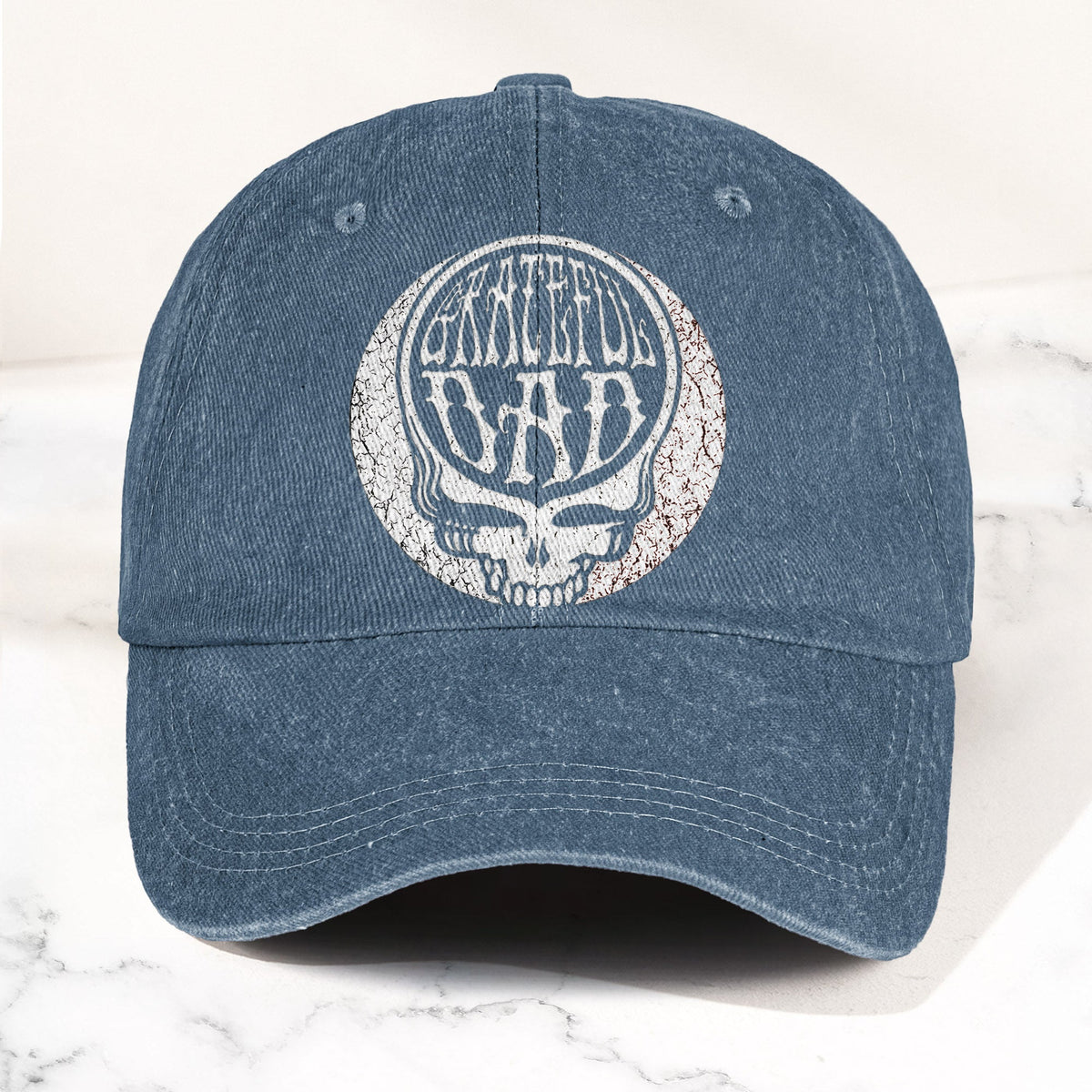 Grateful Dead Hat Steal Your Face Skull Denim Cap – Retro Vintage Dad Cap Gift For Dad (With Box)